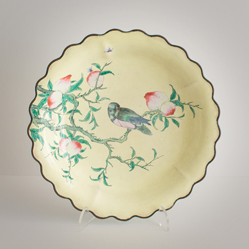 Painted enamel dish, China, Republic period, circa 1930
